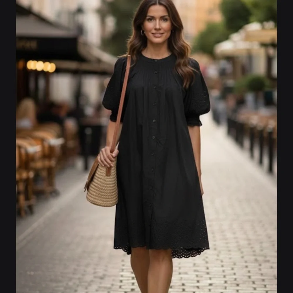 J. Crew Black Pleated Button-Down Top